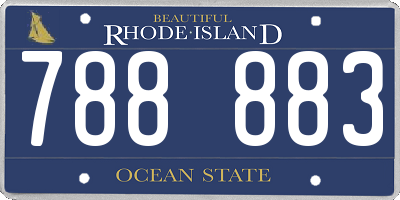 RI license plate 788883
