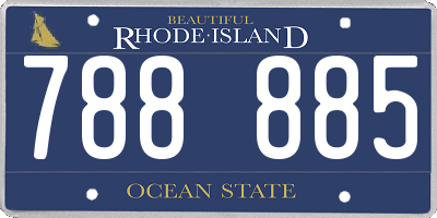 RI license plate 788885