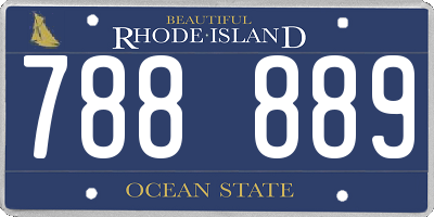 RI license plate 788889