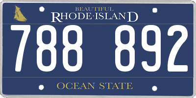 RI license plate 788892