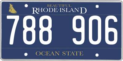 RI license plate 788906