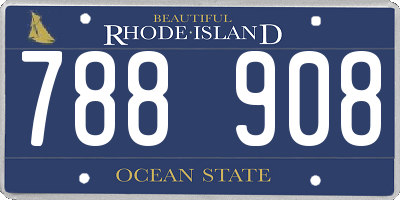 RI license plate 788908