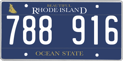 RI license plate 788916