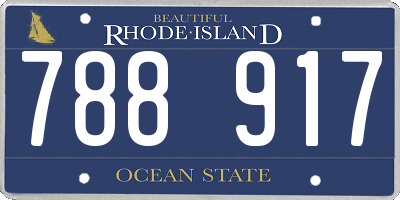 RI license plate 788917