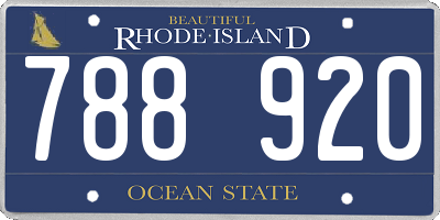 RI license plate 788920
