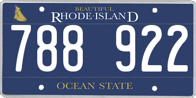 RI license plate 788922
