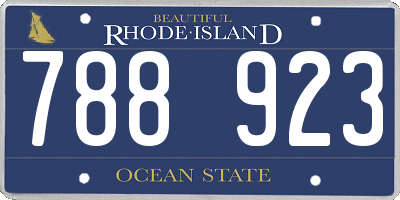 RI license plate 788923