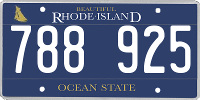 RI license plate 788925