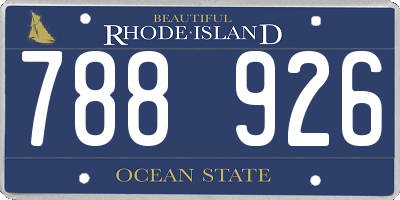 RI license plate 788926