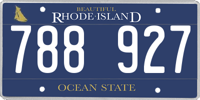 RI license plate 788927
