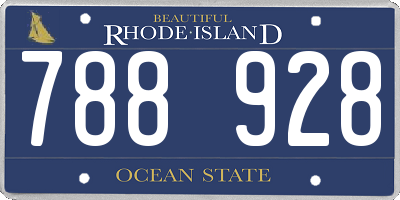 RI license plate 788928