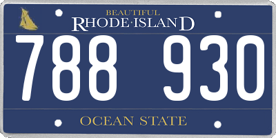 RI license plate 788930
