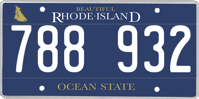RI license plate 788932
