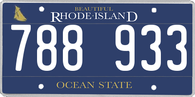 RI license plate 788933
