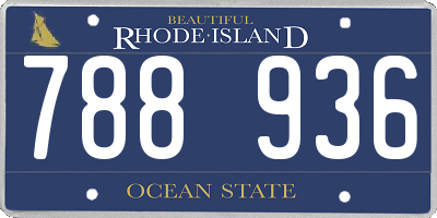 RI license plate 788936