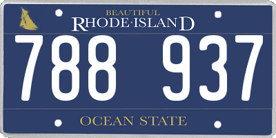 RI license plate 788937