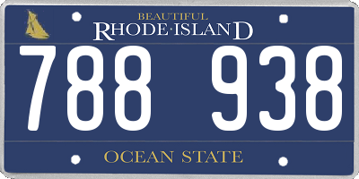 RI license plate 788938