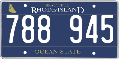 RI license plate 788945