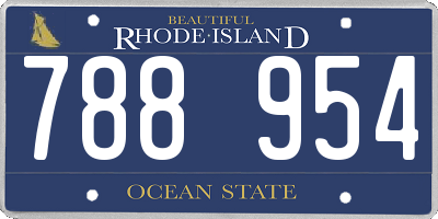 RI license plate 788954