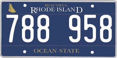 RI license plate 788958