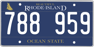 RI license plate 788959