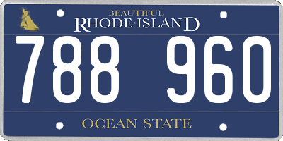 RI license plate 788960