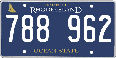 RI license plate 788962