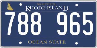 RI license plate 788965