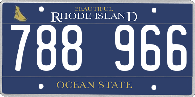 RI license plate 788966