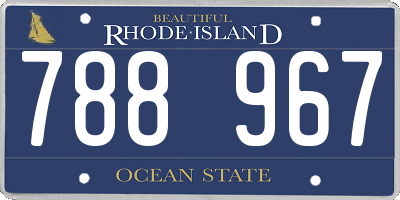 RI license plate 788967