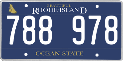 RI license plate 788978