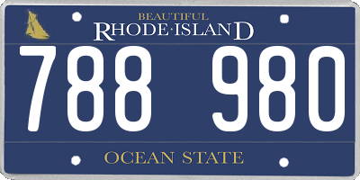 RI license plate 788980