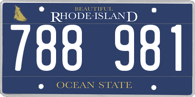 RI license plate 788981