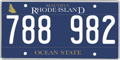 RI license plate 788982