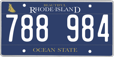 RI license plate 788984