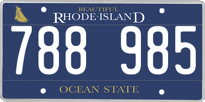RI license plate 788985