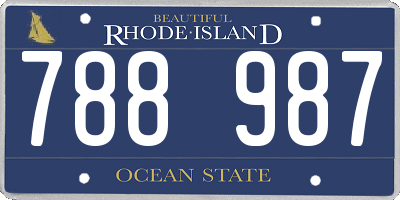 RI license plate 788987