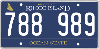 RI license plate 788989