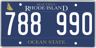 RI license plate 788990
