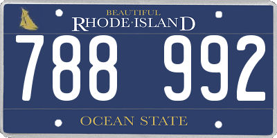 RI license plate 788992