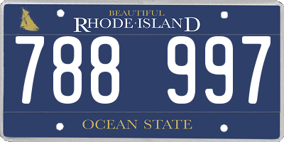 RI license plate 788997