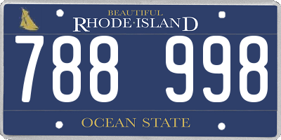 RI license plate 788998