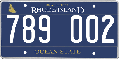 RI license plate 789002