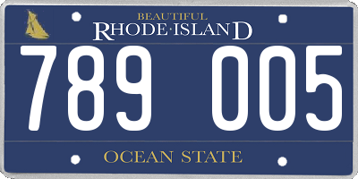 RI license plate 789005