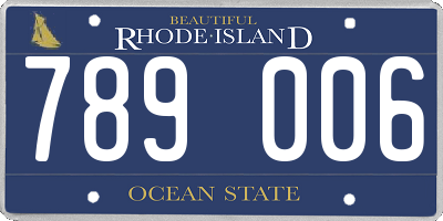 RI license plate 789006