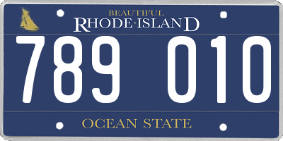 RI license plate 789010