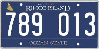 RI license plate 789013