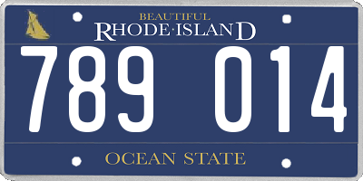 RI license plate 789014
