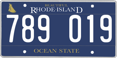 RI license plate 789019