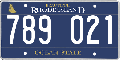 RI license plate 789021
